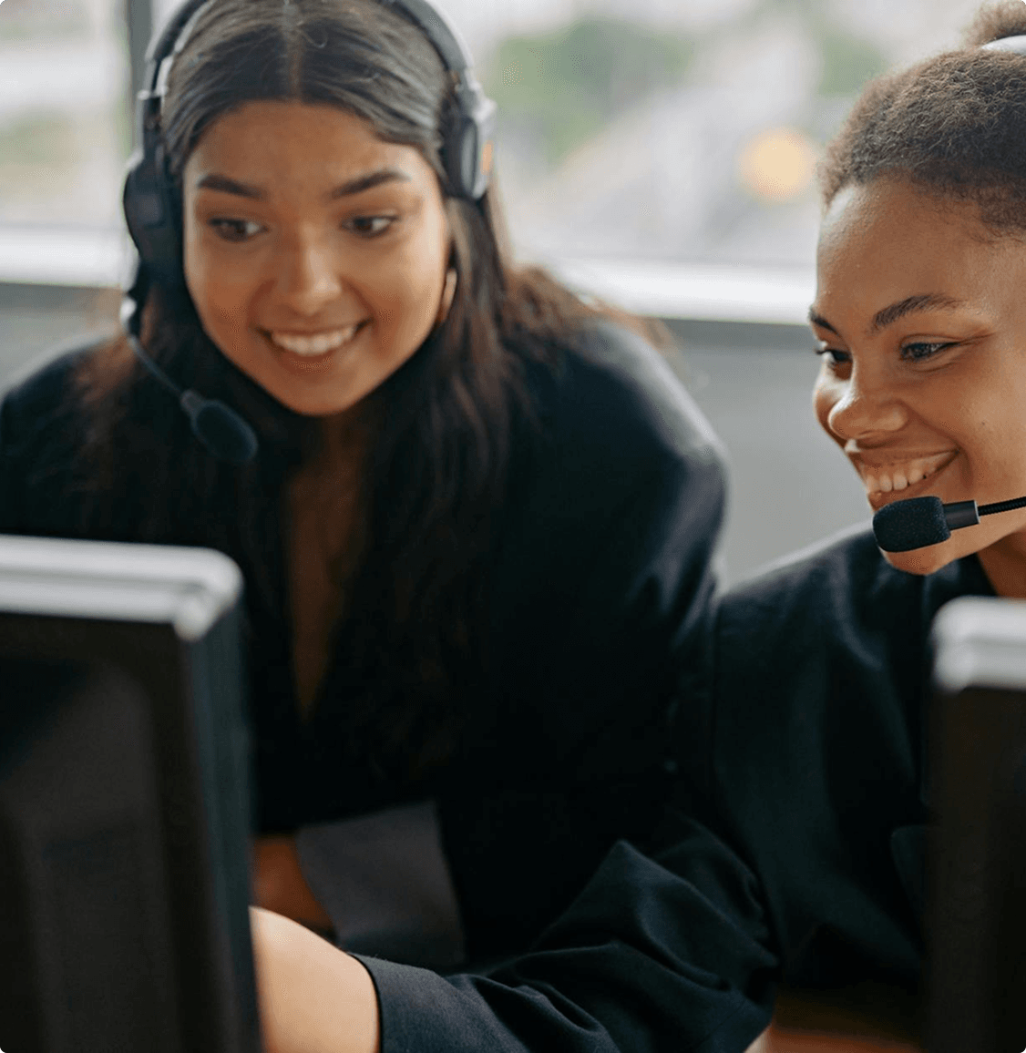 PinovX support specialists assisting a customer